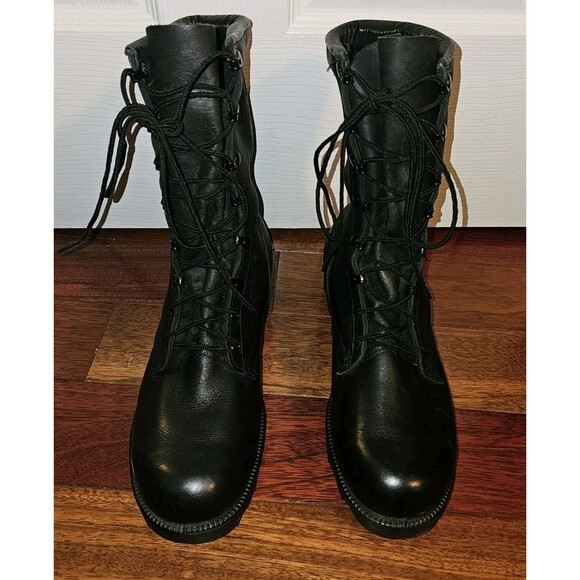 Vintage R0 Search US Military Combat Boots Black Leather Size 8.5 R USA 90s 4-97 - Picture 2 of 8
